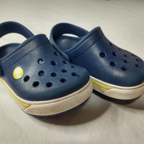 Toddler Baby Crocs Sandals 4 / 5 Blue White - Picture 2 of 6